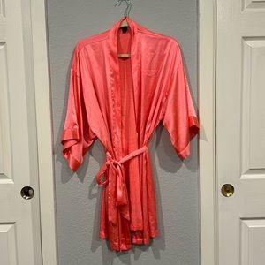 Victorias Secret Satin Pink Robe M/L